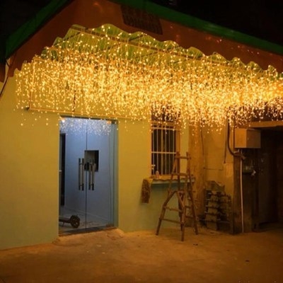 灯饰网红串灯门面窗帘灯220卖东西用的烧烤店24彩灯闪灯节日.