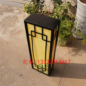 中式复古柱子灯室内外仿云石壁灯餐厅装饰挂墙灯不锈钢灯箱庭院灯