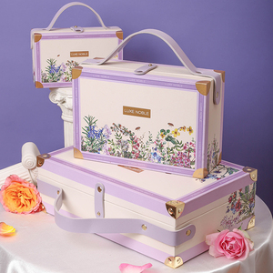 紫色高级感口红礼品盒生日礼物包装盒结婚喜糖盒伴娘伴手礼空盒子