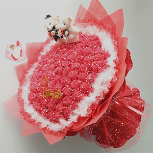 手工d礼y花束材节包包装纸海绵纸泡沫纸折玫瑰花折纸情人料i物