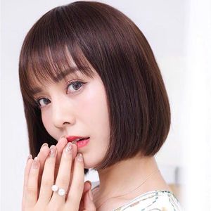 假发女短直发全头套波波头假发女短发真发内扣圆脸波波头自然逼真