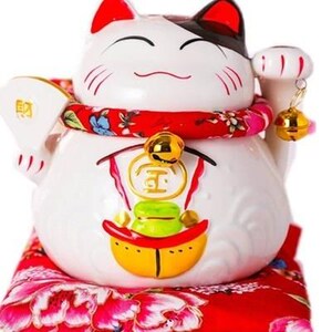 招财猫存钱罐家用开店居家办公桌车内发财平安办公室玄关陶瓷猫新