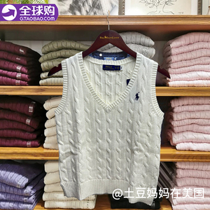 代购Ralph Lauren拉夫劳伦v领马甲背心女polo坎肩无袖针织衫毛衣