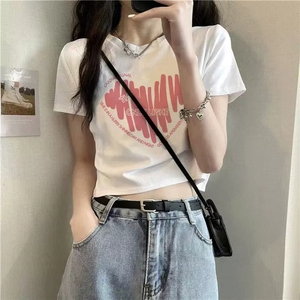 日本代购GP SLY爱心短袖T恤女夏季2024欧洲站新款潮牌短款打底衫
