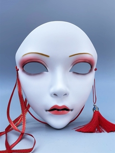 魂作物万物有灵古风全脸网红美女生面具汉服配饰国风手绘古装面罩