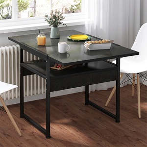 折叠桌家用饭桌子简易小户型现代简约出租房多功能长方形双层餐桌