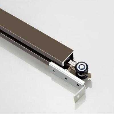 新品玻璃移轨道无框室外门道吊装浴室滑轮吊q轮滑推拉钢化门不锈