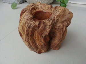 根雕松树瘤笔筒文房用品