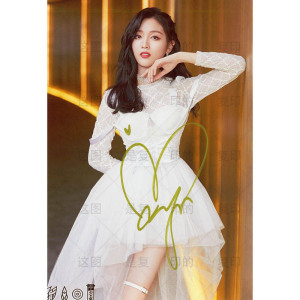 【复印版】吴宣仪六寸签名照 明星亲笔签名照片 周边收藏