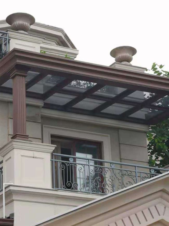 户外钢架封阳g台秘成都定制钢结构阳光房玻璃顶露台花园平顶别墅