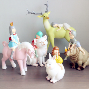 340人付款淘宝件公话心童物装w动角愈儿牛少犀品童摆兔子骑兽独猫治饰