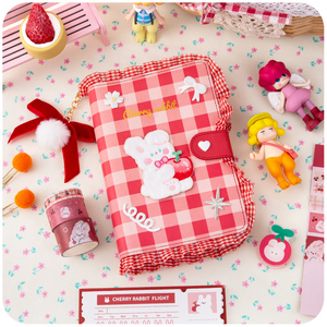 樱桃小兔pu手账本原创皮面礼盒套装豪华版少女可爱贴纸活页本可拆卸