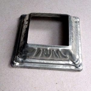 100个装)铁艺方管脚盖镀锌铁皮冲压柱头堵头方管装饰盖封口冲压件