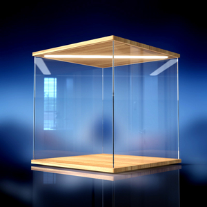 亚克力手办展示盒可定制带灯积木乐高模型透明防尘罩黏土木质展柜