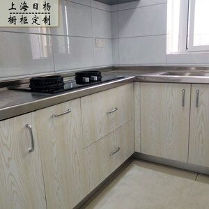 厨房不锈钢橱柜定做整体304门简易厨房柜定制经济型家用一体台面