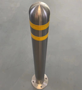 定制304不锈钢防撞柱固定路桩圆弧顶止车柱子弹头人行横道警示柱