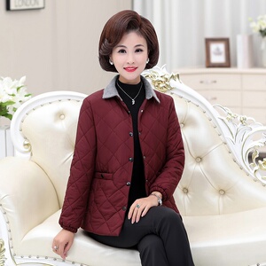 妈年女装老码暖绒棉n冬轻人薄装服套羽秋小大妈衣棉保外棉袄中老