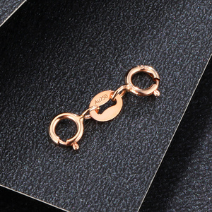 18k金项链扣珍珠扣手链黄金玫瑰金锁扣双扣弹簧扣圆扣diy编绳配件