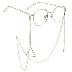 戴链子的眼镜平光女装饰带无度数品睛连时尚金框上韩版潮网红有.