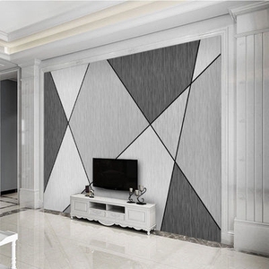 3d现代简约线条几何墙纸布8d北欧电视背景墙壁纸壁画影视墙6d墙.