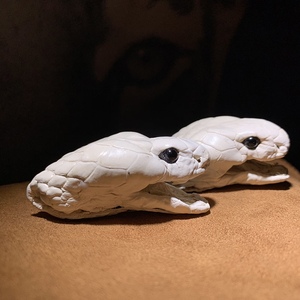 原创天然蛇头手串文玩蛇骨手链驱邪保平安单r独蛇头配件包邮