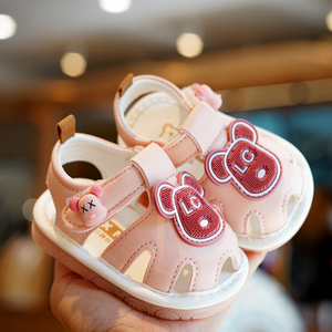 夏季学步凉鞋软底防滑透气鞋1-2岁婴幼儿男女宝宝叫叫鞋12