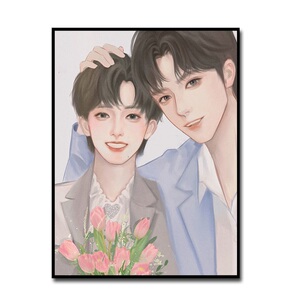 文轩tnt宋亚轩刘耀文diy数字油画明星周边定制手绘填色卧室装饰画