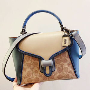 香港代购直邮coach/蔻驰女包carryall拼色小鲶鱼包单肩斜挎手提包