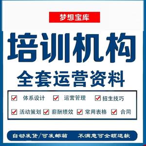 全套教育培训机构运营管理手册薪酬绩效方案学校招生活动策划资料