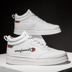 官方旗舰店冠军精品2022新款春夏季透气白鞋百搭高帮板鞋休闲男鞋