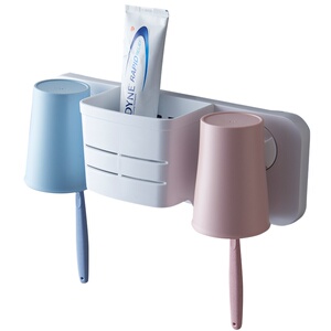 卫生间吸壁式牙刷架壁挂洗漱架牙刷筒牙刷杯牙刷置a物架漱口杯套