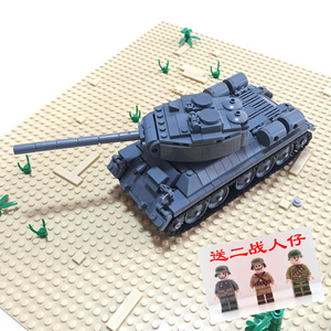 二战军事苏军t34坦克战车装甲车兼容乐高moc拼插积木高难度送人仔