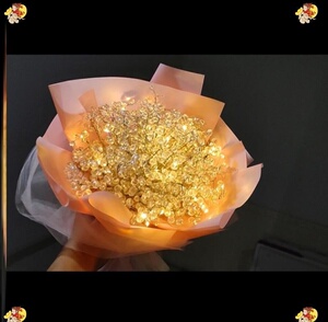 创意满天星灯装饰花束玻璃珠珠子礼品浪漫亚克力求婚干花仙g女摆