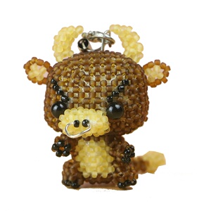 串珠牛魔王牛e年新品米珠大头钥匙圈手机包包挂件diy手工材料