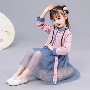 2021春装古装风女童汉服夏季小女孩古装裙子7o服装古代10十岁9