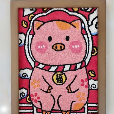 20222022多款机器猫创意手绘diy纸浆画材料包装n饰v学生填充画多