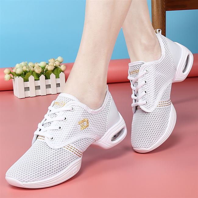 广场舞鞋女夏季跳舞鞋单网透气舞蹈鞋新款软底轻便低跟女式体操鞋