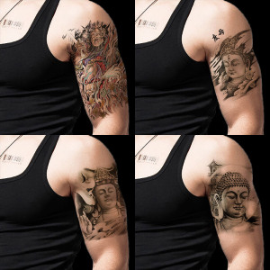 纹身贴男佛头