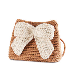 钩针编织粗麻线手工包包蝴蝶w结束口包diy材料包送女友送闺蜜礼物