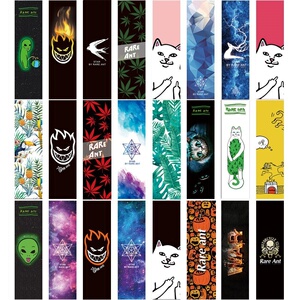 000人付款淘宝滑板贴纸正面彩虹砂纸图案双翘透明中国风板面贴纸正面