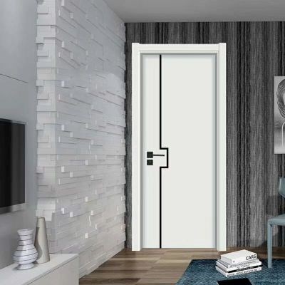 新品简约卧室门木门室内房间门黑白色中式门定f制套装门北欧风烤