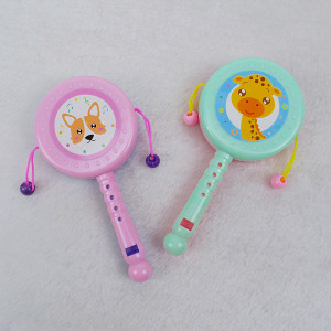 波浪鼓1051婴儿卡通拨浪鼓玩具儿童塑料手摇鼓地推小玩具