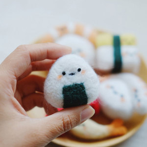 四月手作美食羊毛毡doiy戳戳乐寿司娃娃礼盒材料包送情人学生礼物