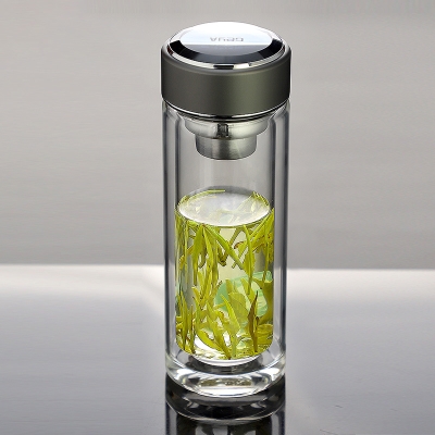 玻璃杯男士高档商务茶杯保温双层玻t璃水杯高端泡茶透明杯子女