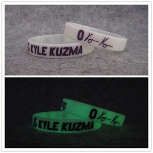 湖人0号篮球星库兹马 库子马运动签名夜光手环 硅胶腕带球迷饰品