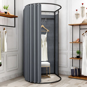 更衣室门帘网红试衣间u型杆拉帘服装店可移动女装店换衣服围帘