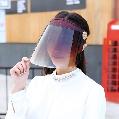 塑料妈妈款夏季遮阳帽遮脸防晒大帽檐遮挡脸部斜阳挡风太阳帽时b