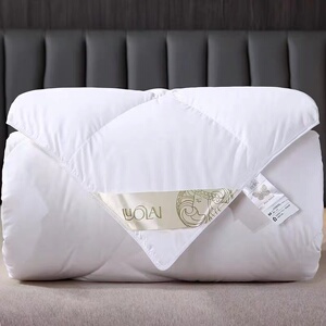 罗莱家纺正品95白鹅绒立衬纽花全棉防羽布羽绒被加厚婚庆被子被芯