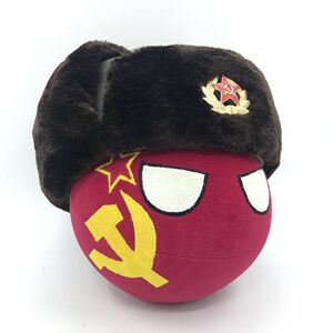 【石三公】波兰球 苏联球 bilibili动漫毛绒球抱枕 纯手工 送军帽