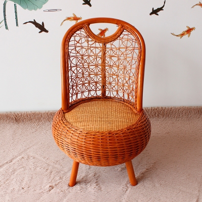家用阳台藤椅休闲矮凳小椅子单人凳子成i人简约滕椅儿童藤编小板